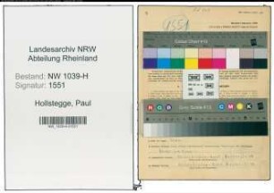 Entnazifizierung Paul Hollstegge , geb. 26.11.1919 (Lehrer)