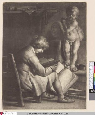 [Sitzender Junge in einem Studio; Boy Seated in a Studio]