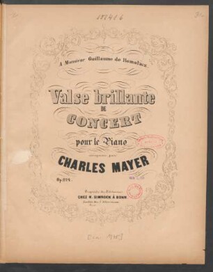 Valse brillante de concert : pour le piano ; op. 224