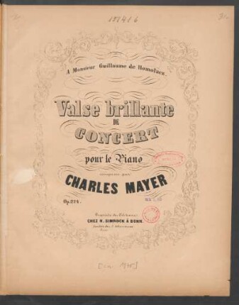 Valse brillante de concert : pour le piano ; op. 224