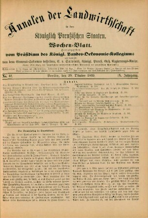 No. 42. Berlin, den 20. Oktober 1869. IX. Jahrgang.