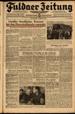 Ausgabe vom Montag, den 07. Februar 1944.