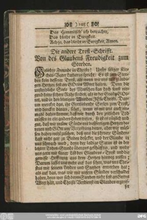 Die andere Trost-Schrifft. Von des Glaubens Freudigkeit zum Sterben.