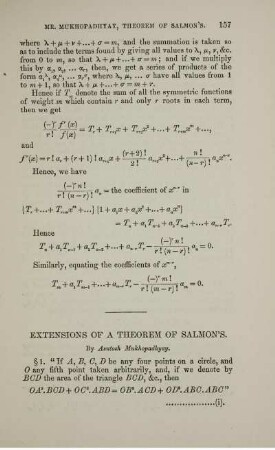 Extensions of a theorem of Salomon's.
