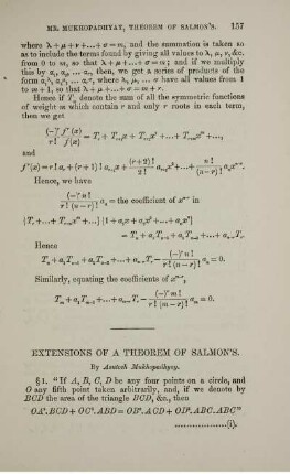 Extensions of a theorem of Salomon's.