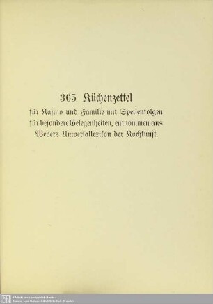 365 Küchenzettel