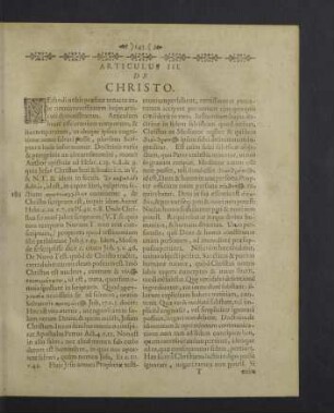 Articulus III. De Christo.