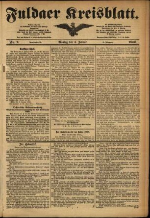 Ausgabe vom Montag, den 04. Januar 1909.
