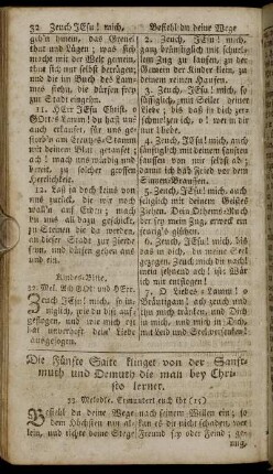 Die Fünfte Saite klinget von der Sanftmuth und Demuth die man bey Christo lernet.