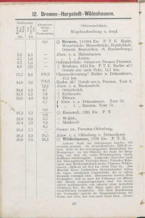 12. Bremen - Harpstedt Wildeshausen.