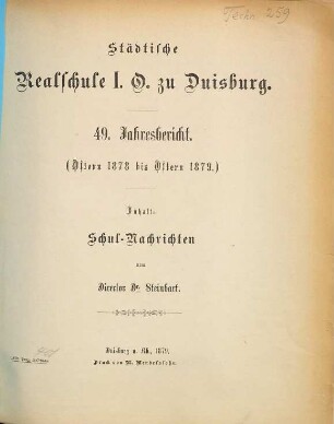 Jahresbericht. 1878/79 = 49