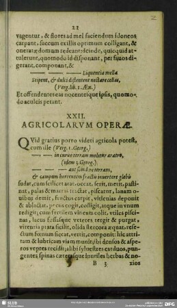 XXII. Agricolarum Operae