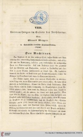 1: Untersuchungen im Gebiete der Architectur, 1, Griechisch-dorische Säulenordnung, [2]