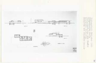 Strandkasino, Tel Aviv-Jaffa (Diplomarbeit bei Karl Wilhelm Ochs): Grundriss Kellergeschoss und Schnitte 1:200
