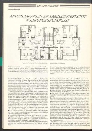 Anforderungen an familiengerechte Wohnungsgrundrisse