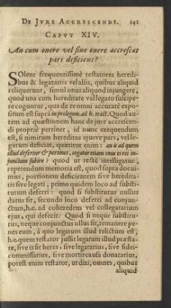 Caput XIV. An cum onere vel sine onere accrescat pars ...