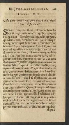Caput XIV. An cum onere vel sine onere accrescat pars ...