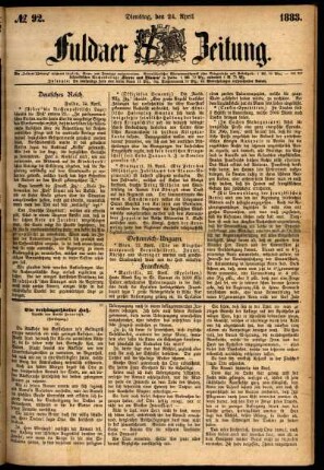 Ausgabe vom Dienstag, den 24. April 1883.