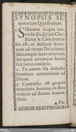 Synopsis Sequentium Quaestionum