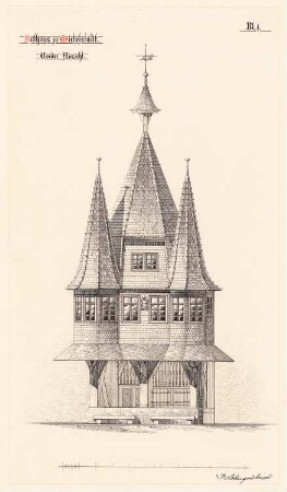 Rathaus, Michelstadt: Vorderansicht 1:50