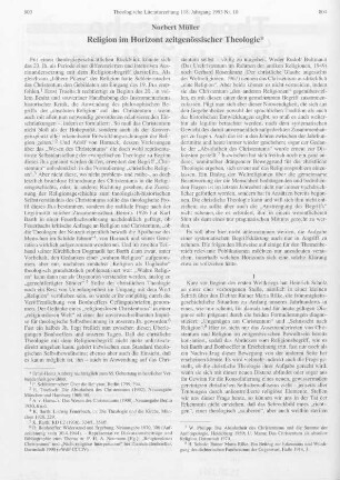 803 - 812 Religion im Horizont zeitgenössischer Theologie