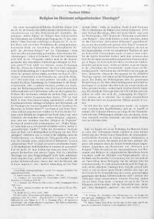 803 - 812 Religion im Horizont zeitgenössischer Theologie