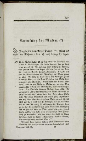 Anrufung der Musen.