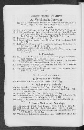 A. Vorklinische Semester
