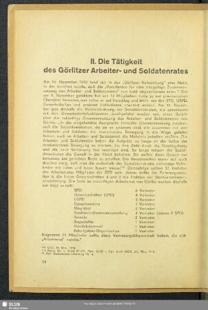 II. Die Tätigkeit des Görlitzer Arbeiter- und Soldatenrates