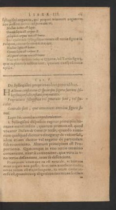 Cap. V. De Syllogismi proprietatibus generalibus.