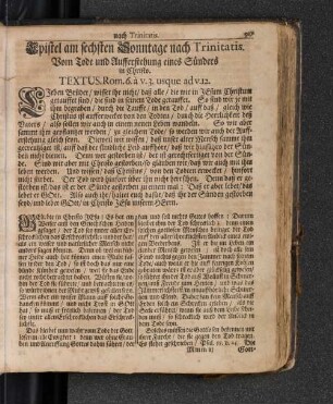 Epistel am sechsten Sonntage nach Trinitatis.