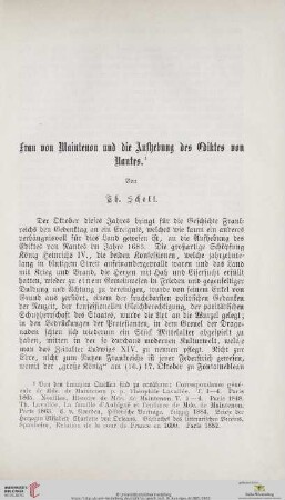 Frau von Maintenon und die Aufhebung des Ediktes von Nantes