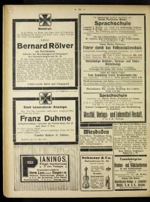 [Nachruf] : [Franz Duhme] : [Nekrolog]
