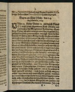 5-23, Bayrn an Chur Pfaltz den 24. Septembris 1619