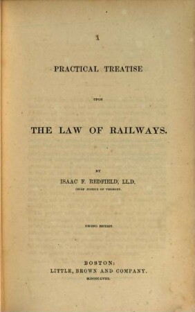 A practical treatise upon the law of railways