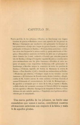 Capítulo IV. Nueva perfidia de los joloanos. - ...