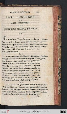 Pars postrema: De arte rhetorica