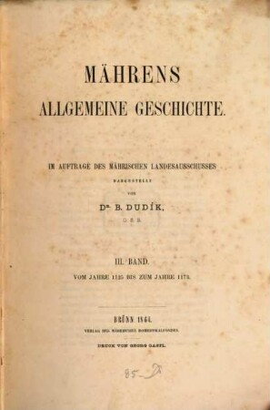 Mährens allgemeine Geschichte, 3. Vom Jahre 1125 bis zum Jahre 1173.