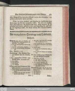 Am neunzehnten Sonntage nach Trinitatis.