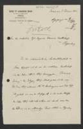 Brief von Karl Fritsch an Regensburgische Botanische Gesellschaft