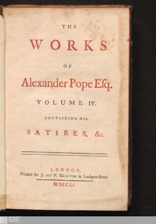 Volume IV.: Containing His Satires &c.