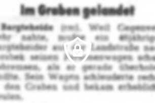 Im Graben gelandet