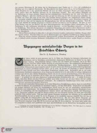 43: Abgegange mittelalterliche Burgen in der Fränkischen Schweiz