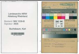 Entnazifizierung Karl Buchsbaum , geb. 12.04.1902 (Ingenieur)
