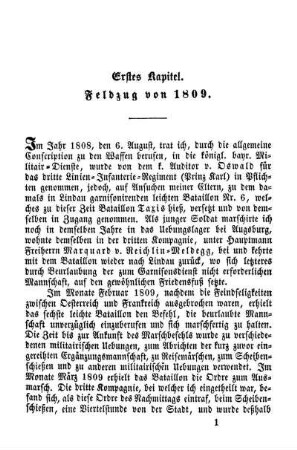 Erstes Kapitel. Feldzug von 1809