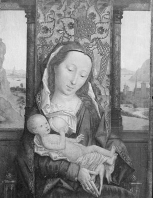 Stillende Maria mit Kind