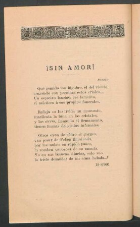 ¡Sin amor! : Soneto