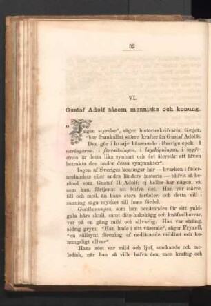VI. Gustaf Adolf såsom menniska och konung.
