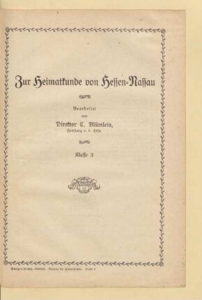 Zur Heimatkunde in Hessen-Nassau