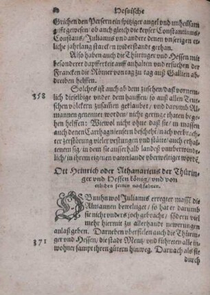 Ott Heinrich oder Athanaricus der Thüringer vnd Hessen könig, vnd von etlichen seinen nachfahren.